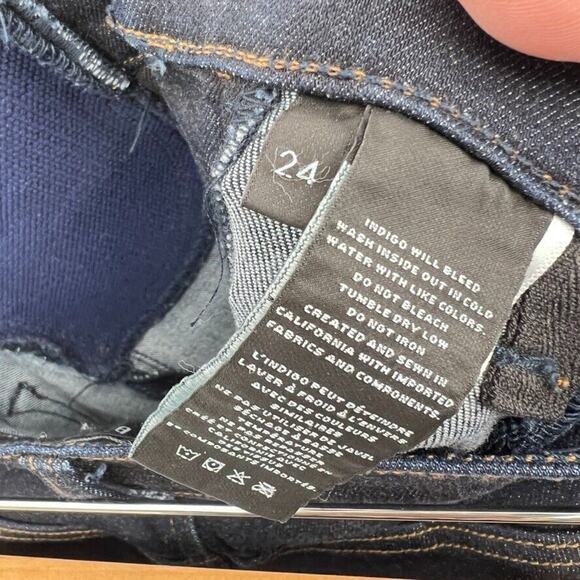 J Brand Mama J Super Skinny Maternity Jeans Side Panels Blue Size 24 Dark Wash - Picture 5 of 8